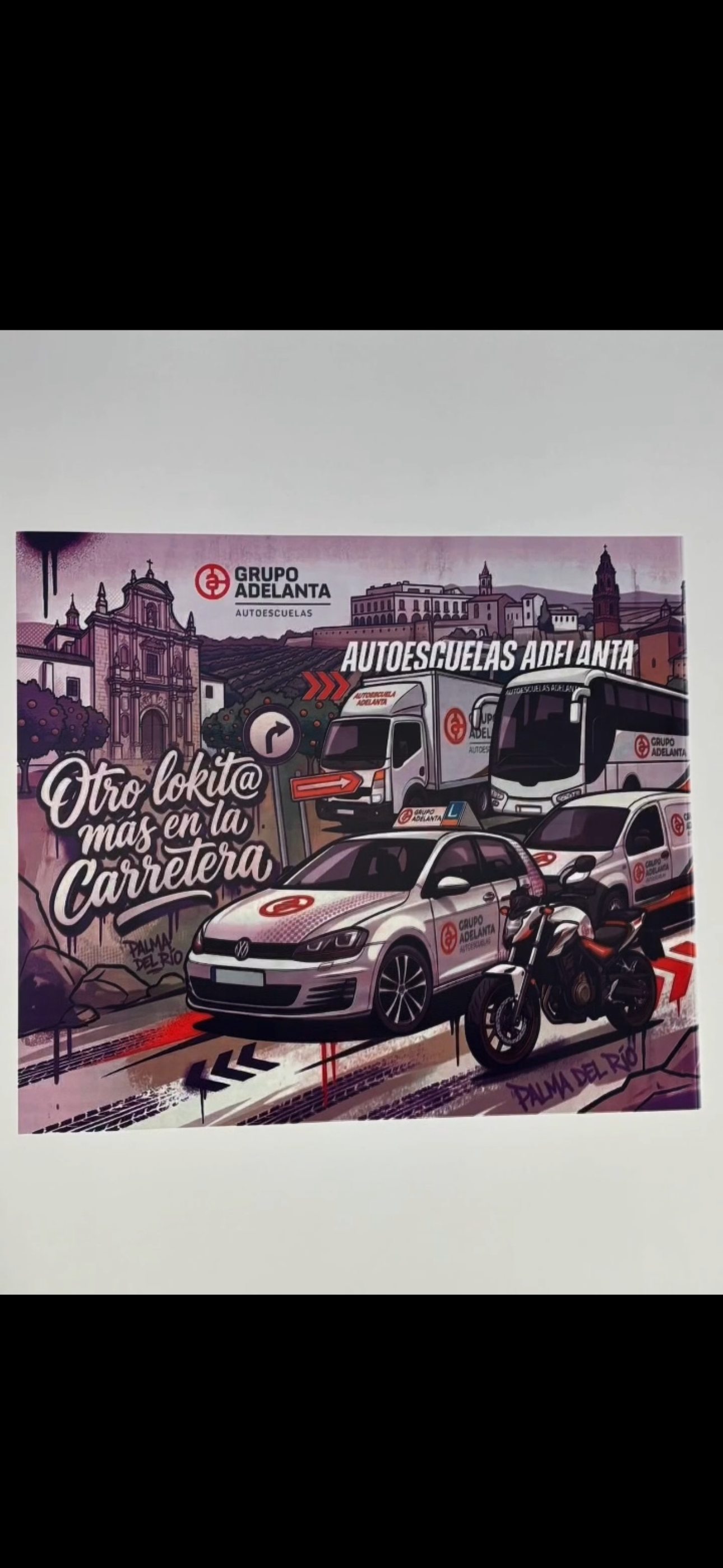Mural corporativo personalizado realizado para Autoescuelas Adelanta
